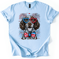 German Shorthaired Pointer Patriotic Dog USA American Flag Fourth Of July Graphic Tee