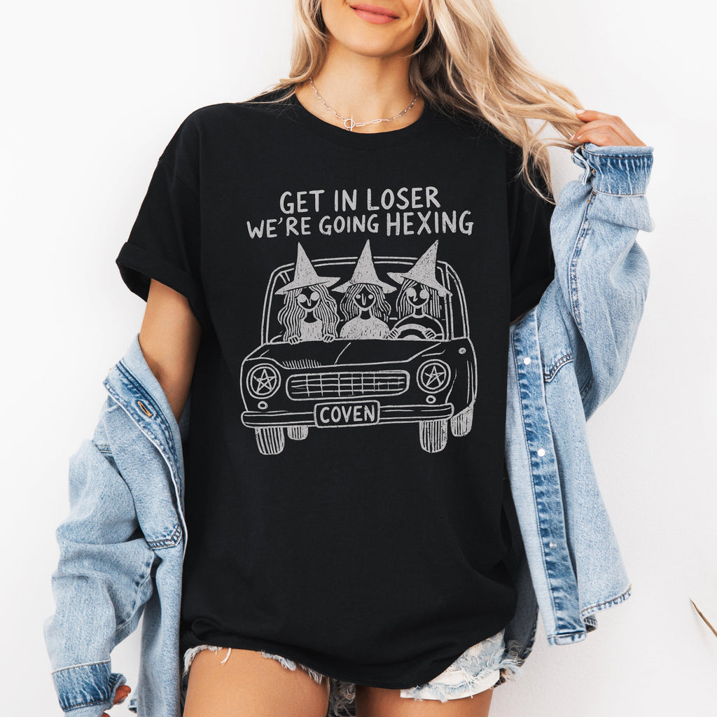 Get In Loser, We're Going Hexing Witches Halloween Coven Spooky Edition Graphic Tee