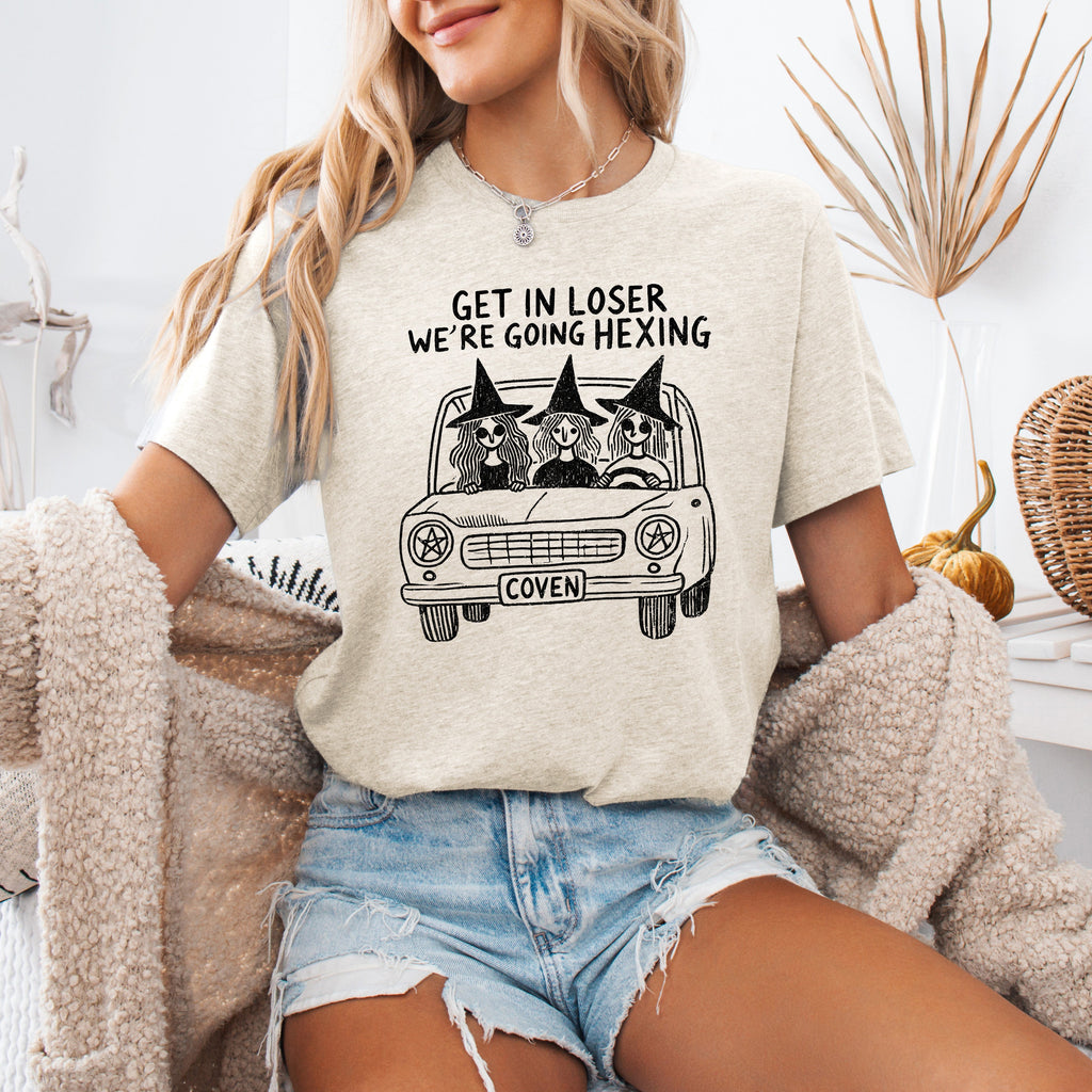 Get In Loser, We're Going Hexing Witches Halloween Coven Spooky Edition Graphic Tee