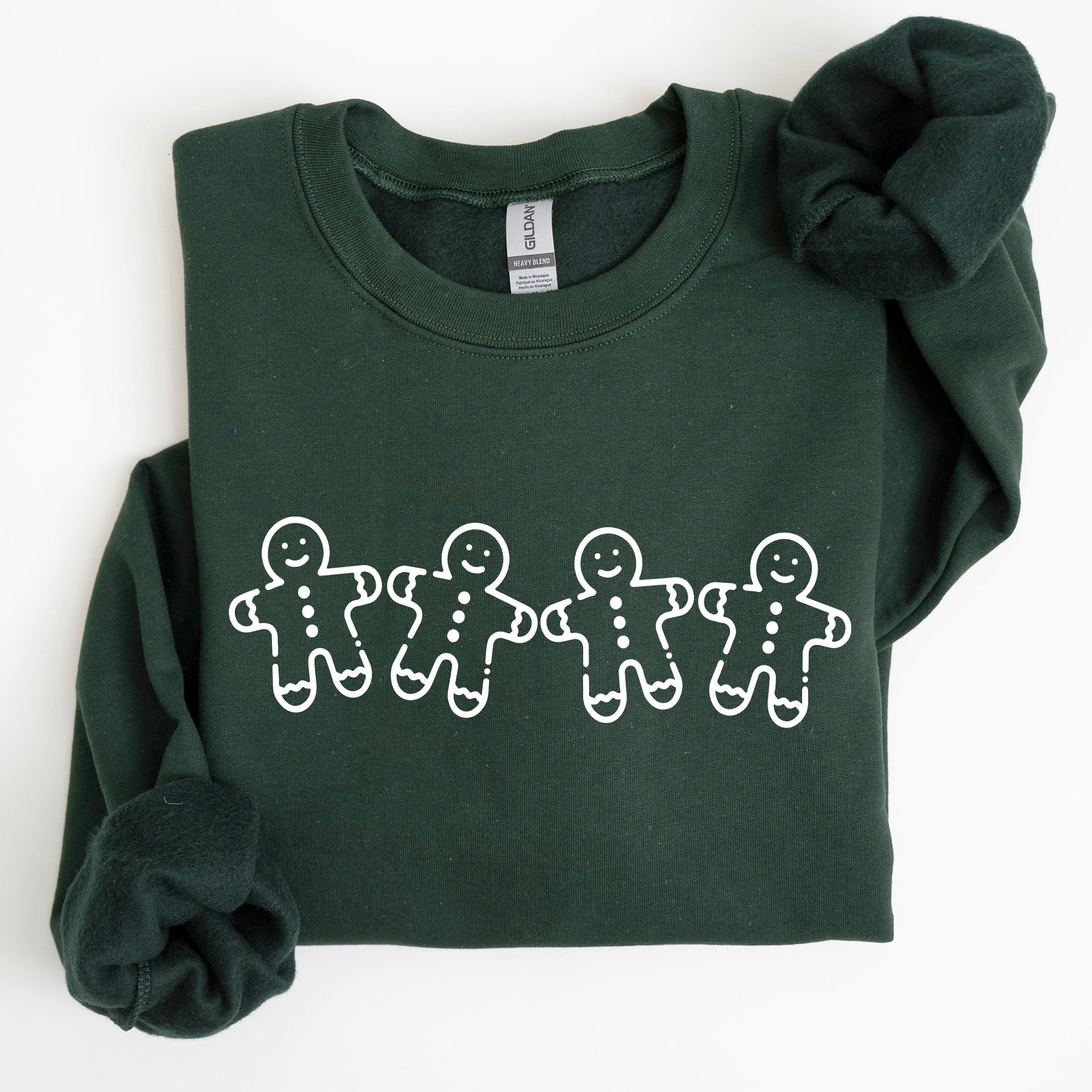 Gingerbread Men Christmas Classic Traditional Winter Santa Cozy Premium Cotton Blend Sweatshirt
