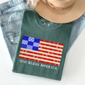 God Bless America Land That I Love USA Flag Patriotic Graphic Comfort Colors Tee