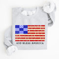 God Bless America Quilt Flag 4th of July Patriotic Quilt Pattern Design Sweatshirt