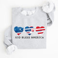 God Bless America Retro Hearts 4th Of July Patriotic Vintage Distressed Graphic Sweatshirt