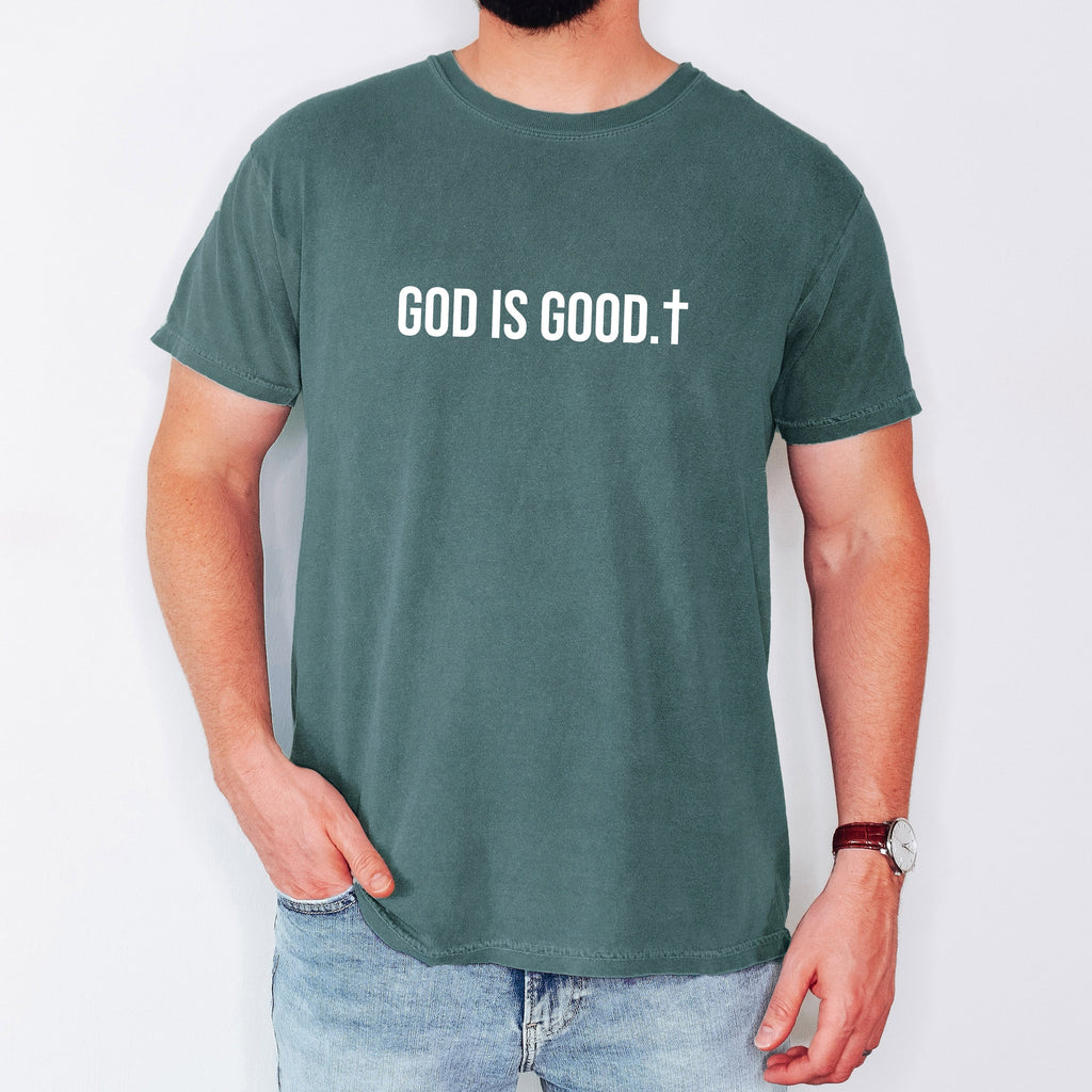 God Is Good Minimalist Faith Gospel Jesus Christian Religious Comfort Colors Tee