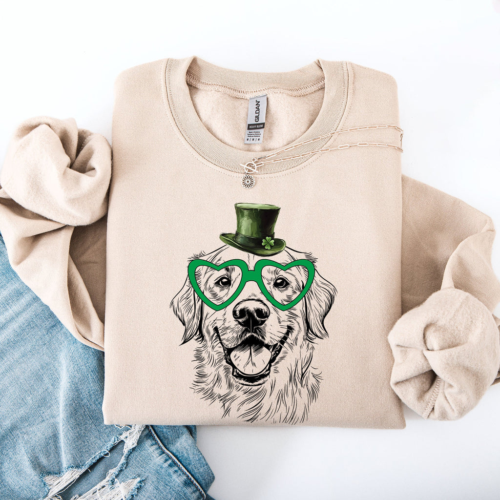 Golden Retriever Adorable Dog St Patrick's Day Lucky Irish Celebration For Dog Lovers Sweatshirt