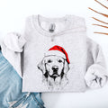 Golden Retriever Dog Lover Portrait Logo With Paw Prints And Heart Design Sweatshirt
