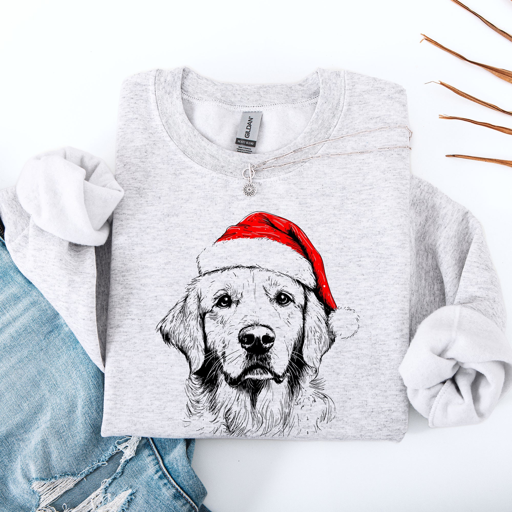 Golden Retriever Santa Claus Christmas Cheer For Devoted Dog Lovers Festive Pet Pride Sweatshirt