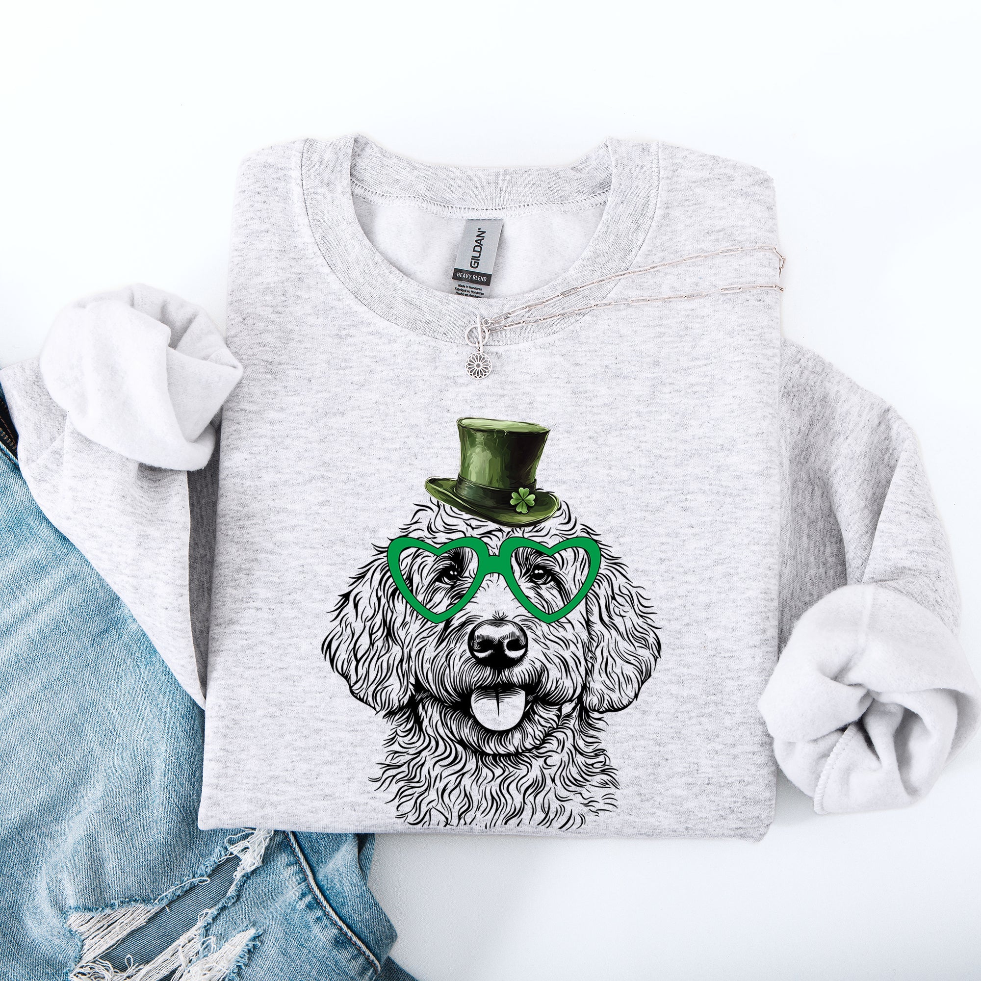 Goldendoodle Adorable Dog St Patrick's Day Irish Lucky Cozy Comfortable Sweatshirt
