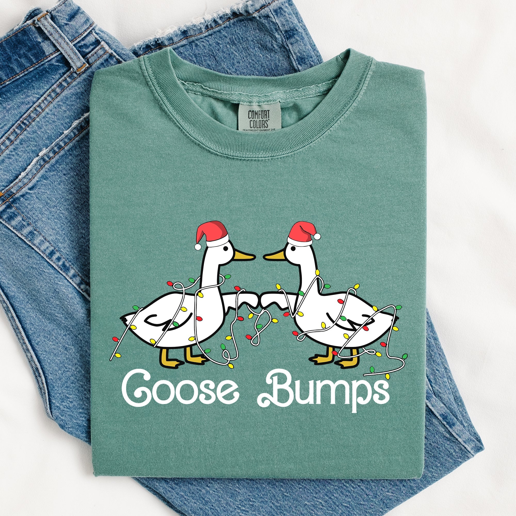 Goose Fist Bumps Christmas Santa Xmas Festive Holiday Cheer Limited Edition Comfort Colors Tee