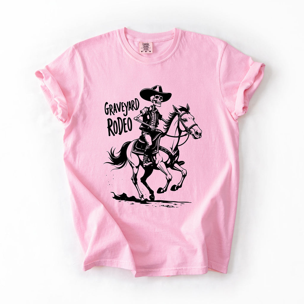 Graveyard Rodeo, Cowboy Skeleton, Halloween Comfort Colors Tee