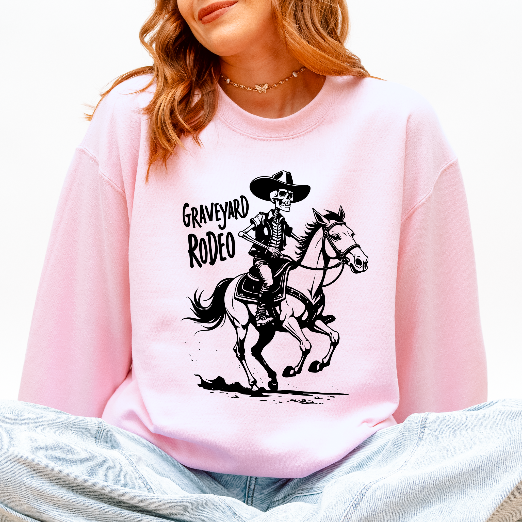 Graveyard Rodeo Cowboy Skeleton Sweatshirt