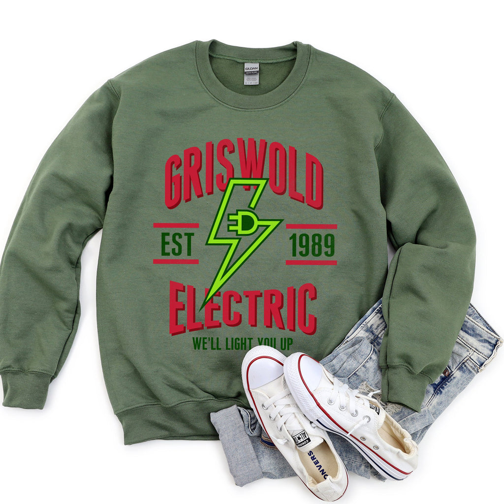 Griswold Electric Company Vintage Crest Logo Graphic Embroidered Premium Sweatshirt
