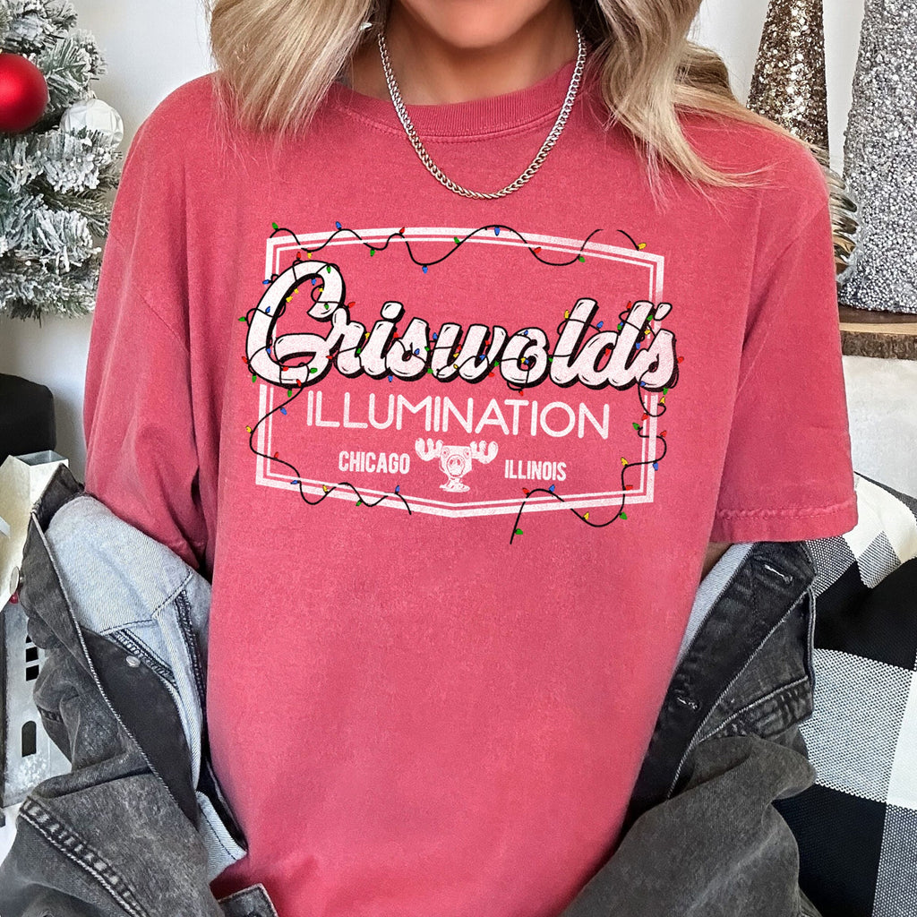 Griswold's Illumination Christmas Vacation Retro Classic Movie Comfort Colors Tee