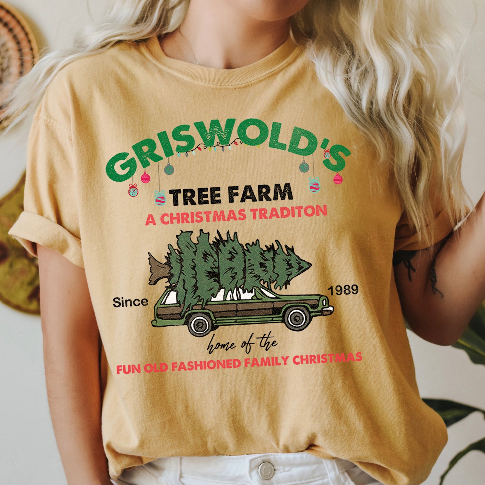 Griswold's Tree Farm Christmas Vacation Classic Retro Holiday Edition Comfort Colors Tee