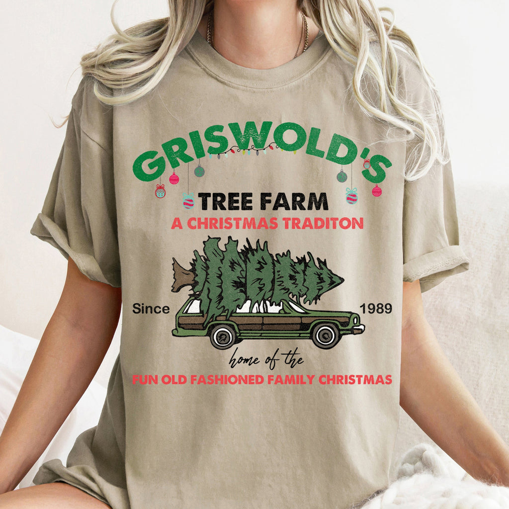 Griswold's Tree Farm Christmas Vacation Classic Retro Holiday Edition Comfort Colors Tee