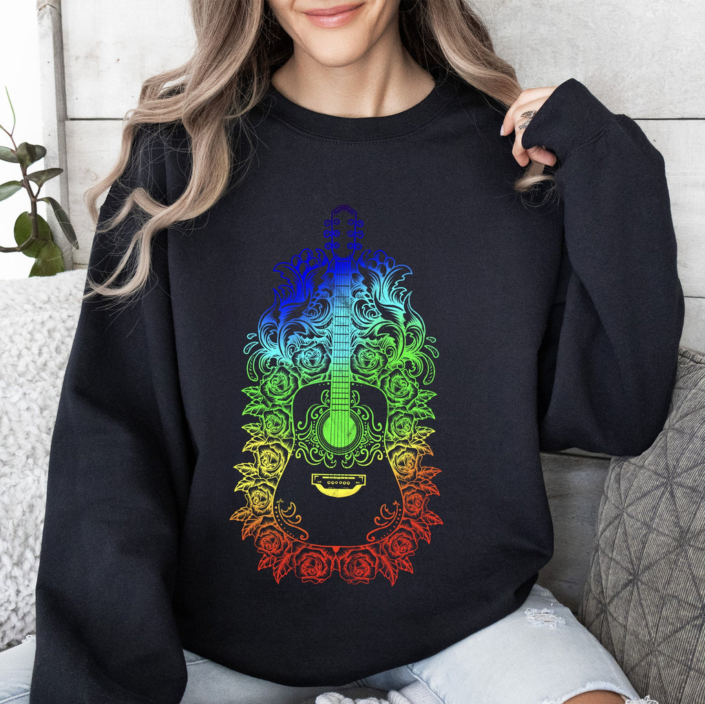 Guitar With Roses Sweatshirt