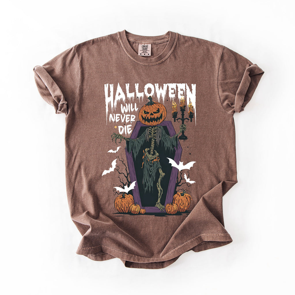 Halloween Will Never Die Spooky Jack-O-Lantern Pumpkin Limited Edition Design Comfort Colors Tee