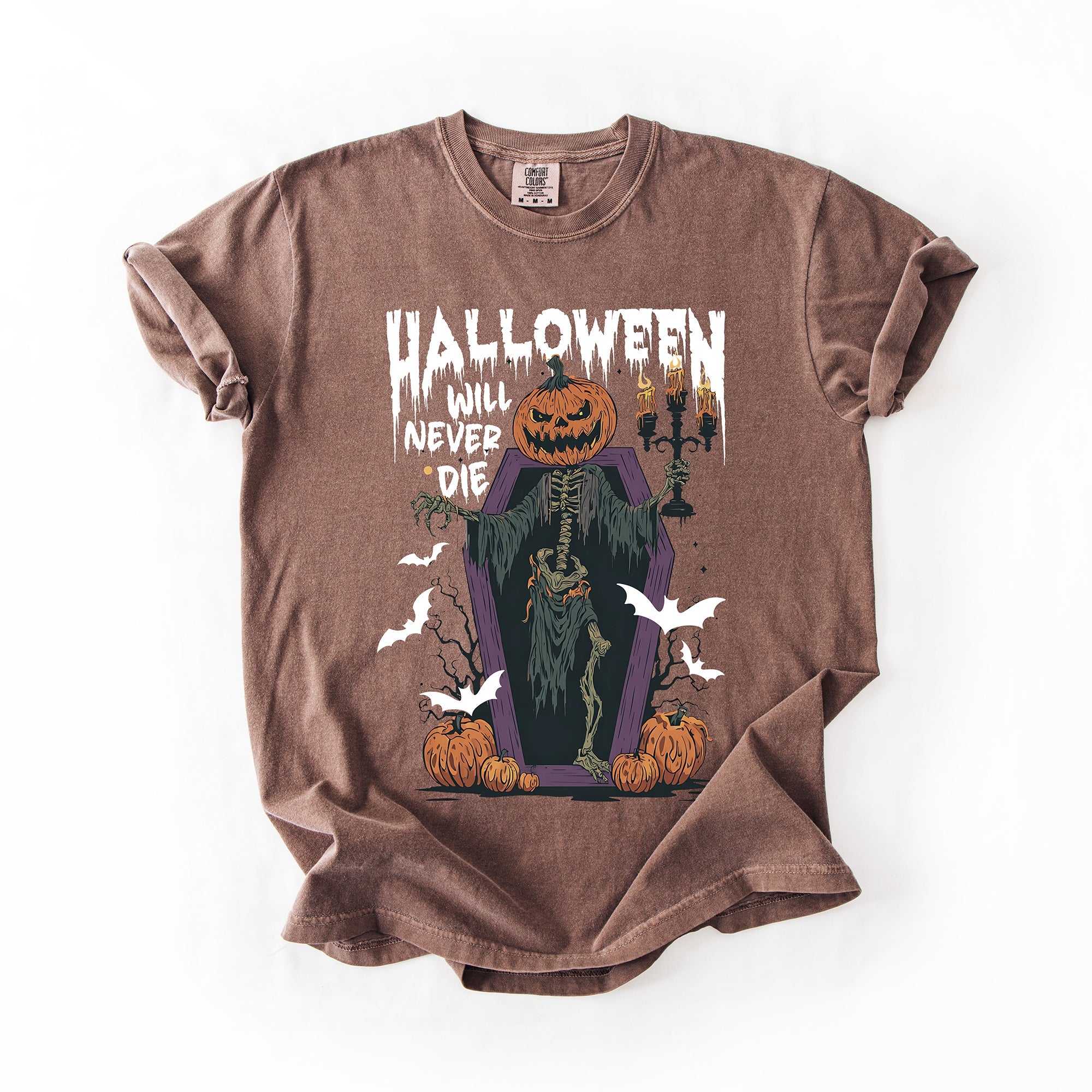 Halloween Will Never Die Spooky Jack-O-Lantern Pumpkin Limited Edition Design Comfort Colors Tee