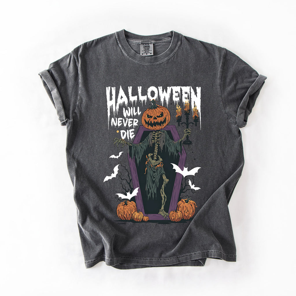 Halloween Will Never Die Spooky Jack-O-Lantern Pumpkin Limited Edition Design Comfort Colors Tee