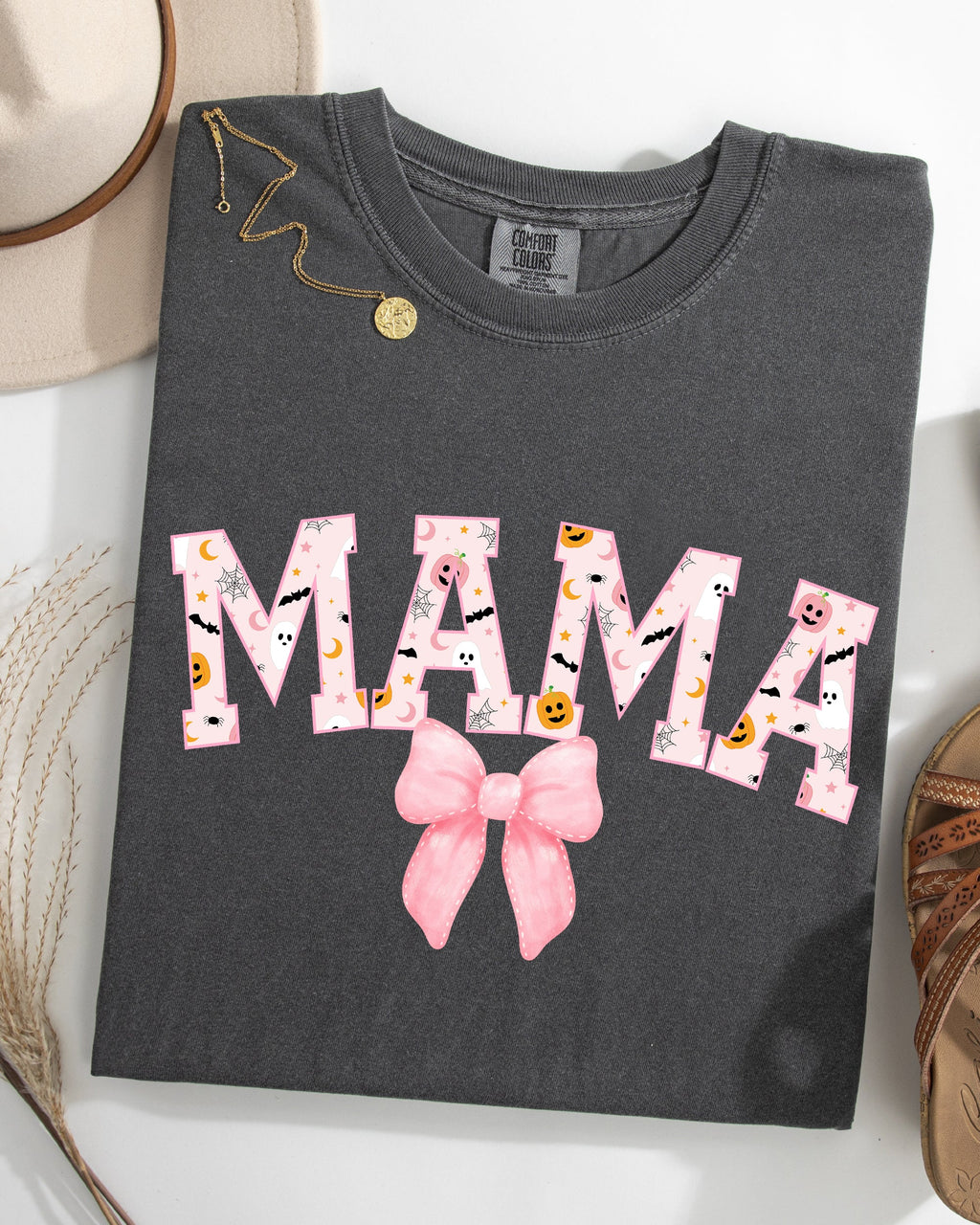 Halloween Mama Coquette Ribbons And Bows Fall Autumn Limited Edition Comfort Colors Tee