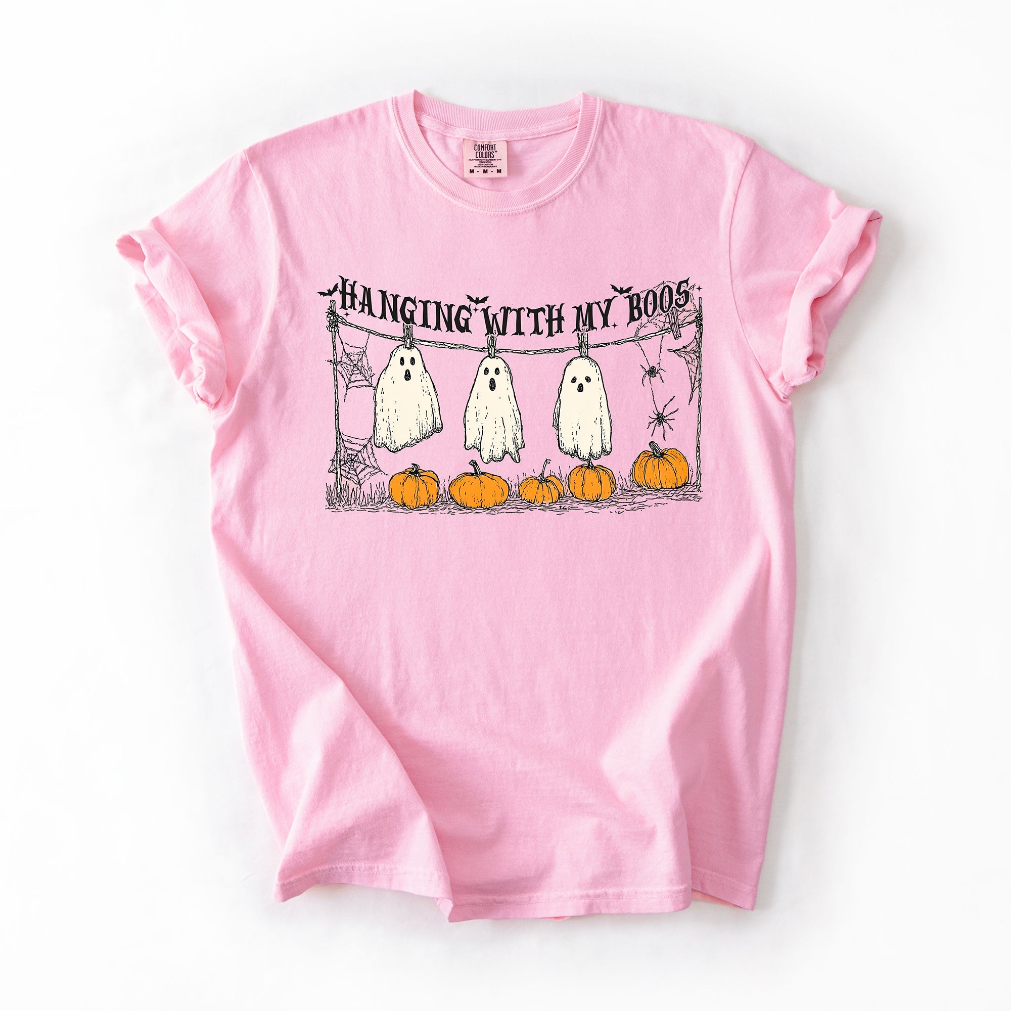 Hanging With My Boos Ghosts Halloween Spirits And Grinning Pumpkins For A Spooky Fun Night Comfort Colors Tee