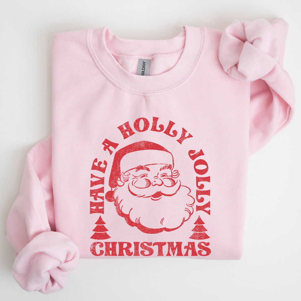 Have A Holly Jolly Christmas Classic Retro Santa Winter Xmas Cozy Vintage Holiday Spirit Sweatshirt