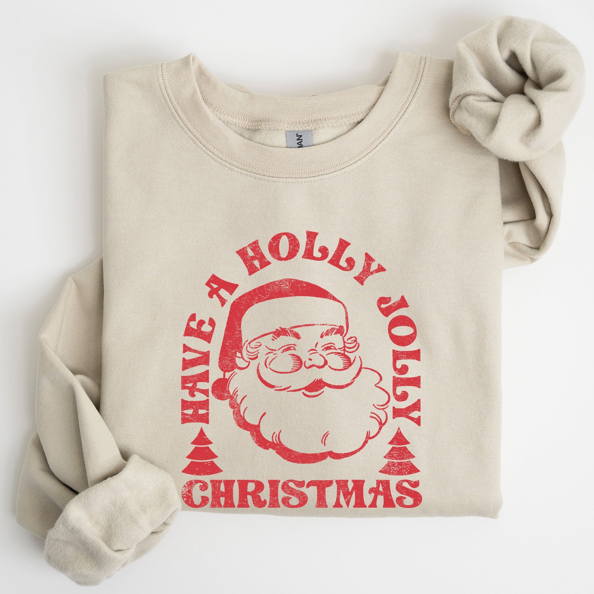 Have A Holly Jolly Christmas Classic Retro Santa Winter Xmas Cozy Vintage Holiday Spirit Sweatshirt