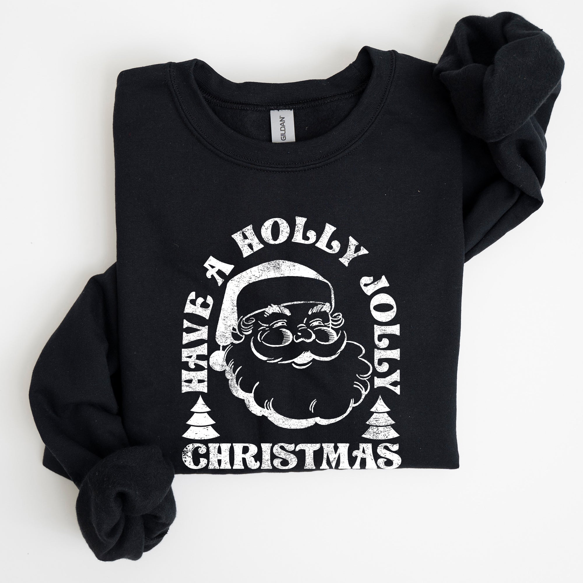 Have A Holly Jolly Christmas Classic Retro Santa Winter Xmas Cozy Vintage Holiday Spirit Sweatshirt