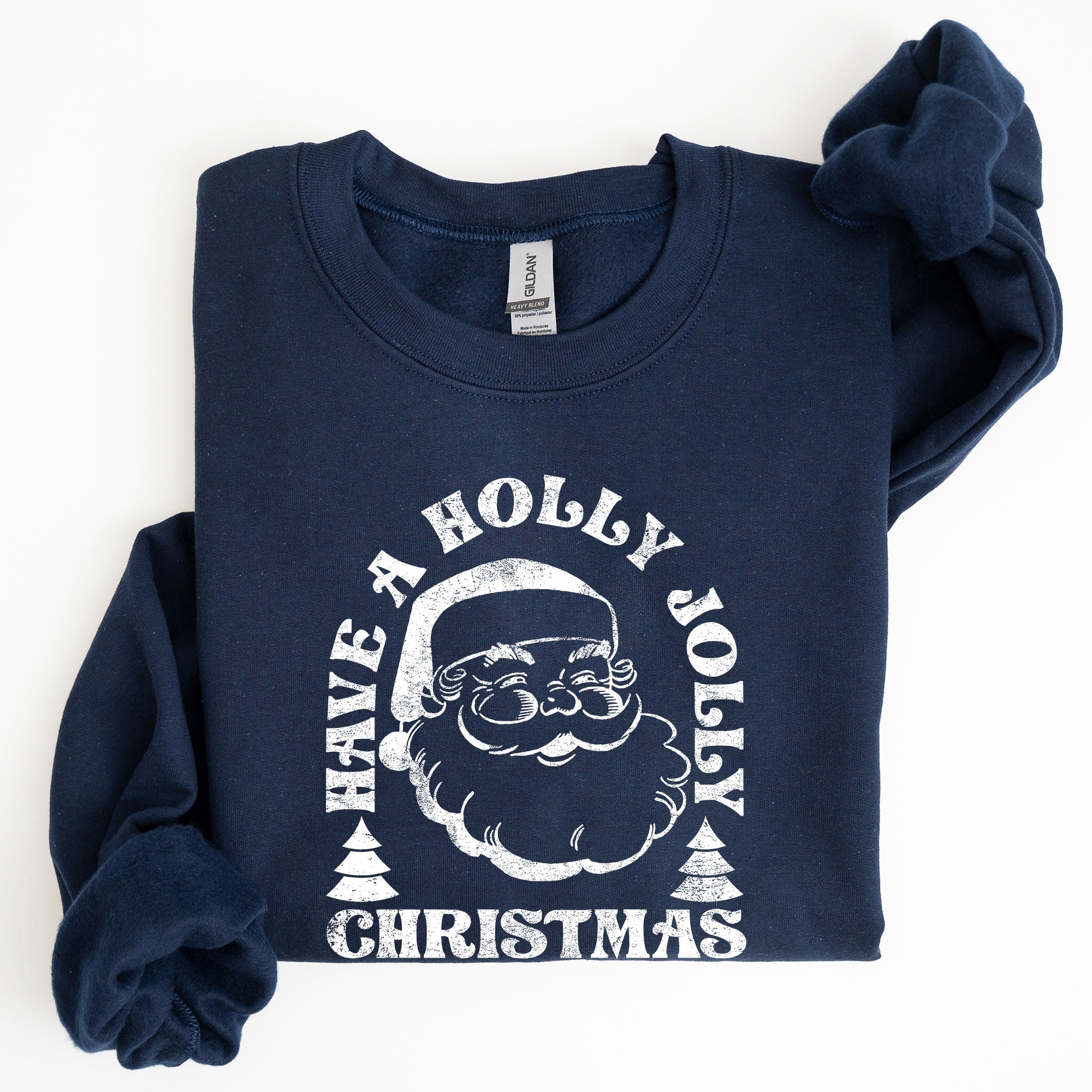 Have A Holly Jolly Christmas Classic Retro Santa Winter Xmas Cozy Vintage Holiday Spirit Sweatshirt