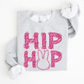Hip Hop Retro Glitter Effect Bunny Rabbit Easter Pop Art Inspired Neon Night Parade Print Sweatshirt