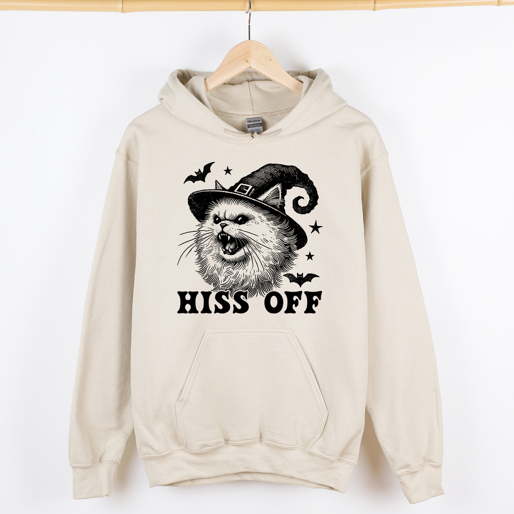 Hiss Off Cat Halloween Witch Vintage Edition Boldly Spooky Collector's Favorite Graphic Hoodie