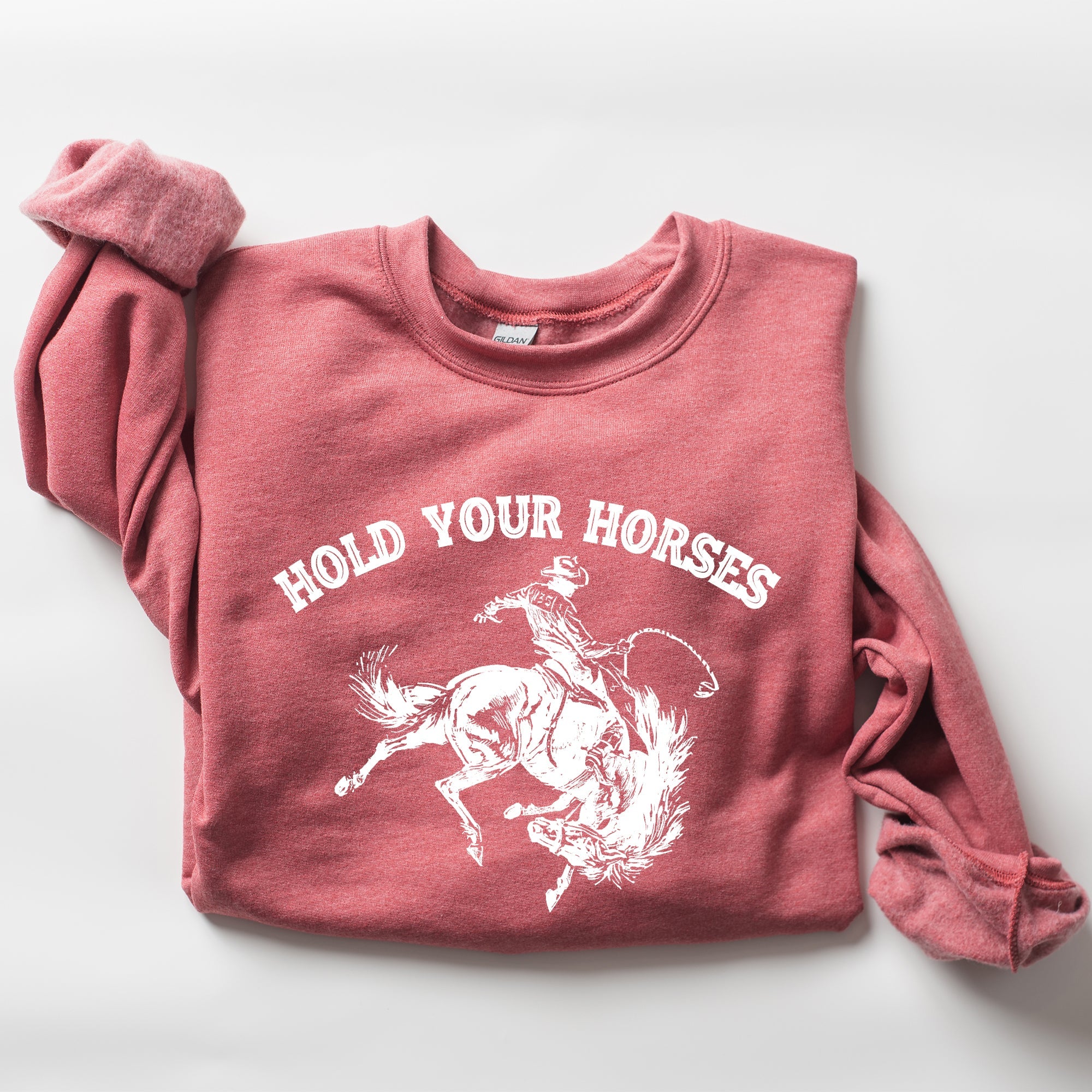 Hold Your Horses Rodeo Cowboy Western Rodeo Theme Vintage Graphic Cozy Sweatshirt