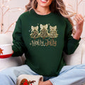 Holly Jolly Camo Christmas Tree Santa Ribbons Bows Cozy Christmas Cheer Sweatshirt