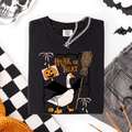 Honk Or Treat Cute Goose Halloween Witch Graphic Celebration Edition Comfort Colors Tee