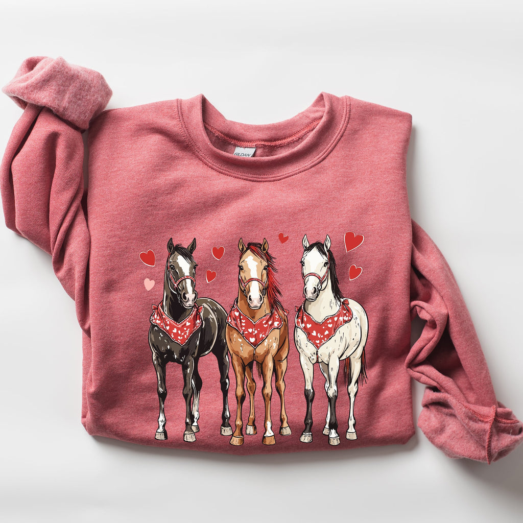 Horses, Western, Valentine's Day, Classic, Country, Cowboy, Cowgirl, Rodeo Sweatshirt