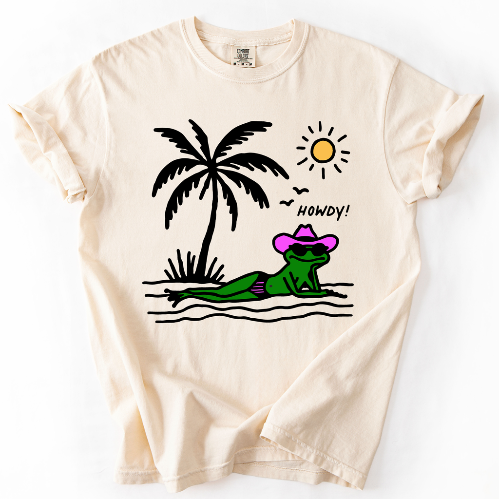 Hot Girl Summer, Funny Frog, Howdy, Beach, Summer, Sunshine Vibes Comfort Colors Tee