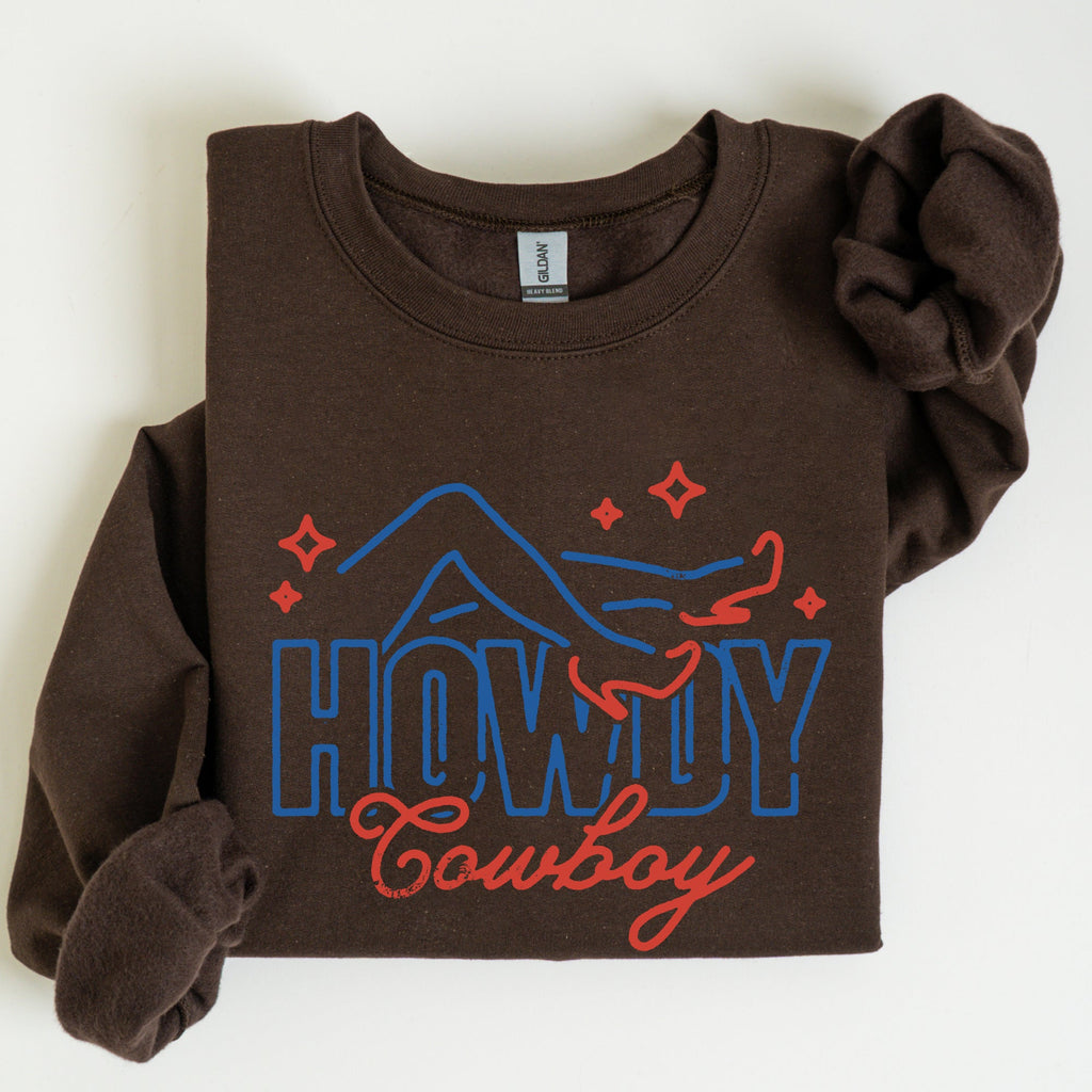 Howdy Cowboy Neon Las Vegas Retro Western Country Icons Neon Nights Edition Sweatshirt