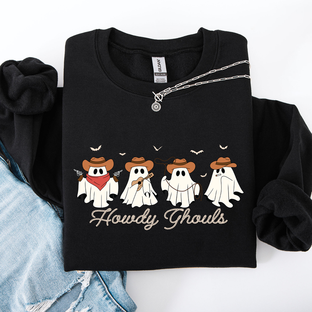 Howdy Ghouls, Cowboy Ghosts, Western, Halloween Sweatshirt
