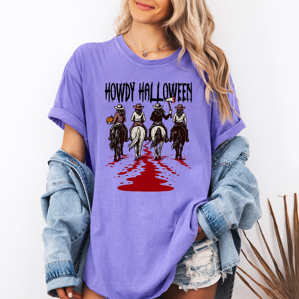 Howdy Halloween, Cowgirls, Western, Spooky Limited Edition Collection Comfort Colors Tee