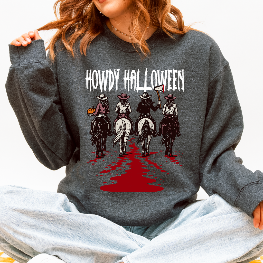 Howdy Halloween Cowgirls Western Spooky Vintage Inspired Parade Edition Sweatshirt