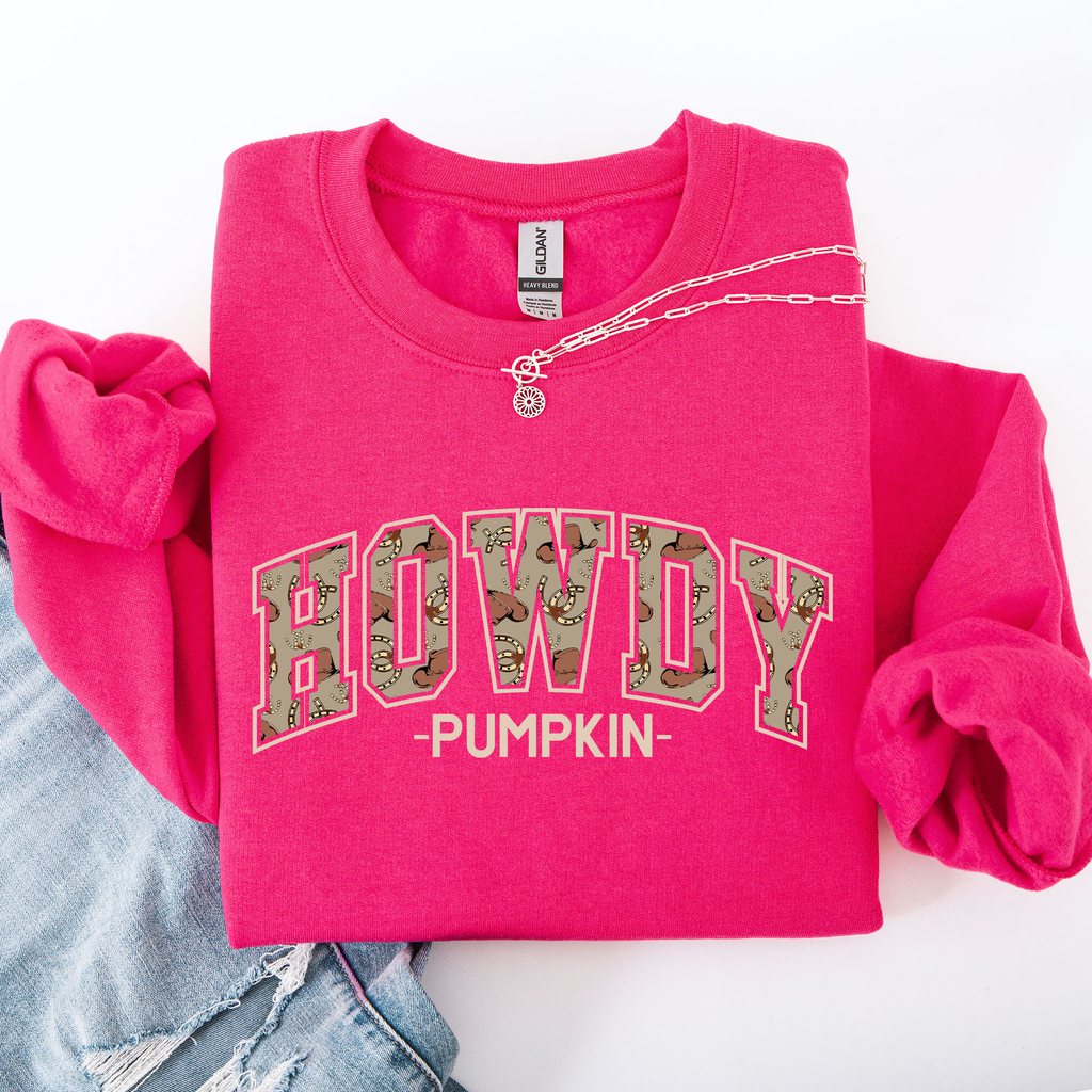 Howdy Pumpkin Varsity Collegiate Autumn Graphic Cozy Vintage For Everyday Layering Comfort Sweatshirt
