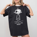 I Am Falling Apart Zombie Halloween Witch Skeleton Meme Mental Health Comfort Colors Tee
