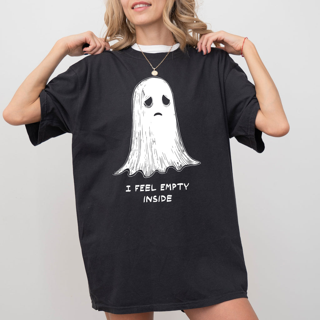 I Feel Empty Inside Ghost Halloween Witch Skeleton Spooky Haunted Comfort Colors Tee