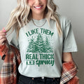 I Like Them Real Thick Christmas Retro Funny Baby Got Back Mix Pine Tree Comfort Colors Tee