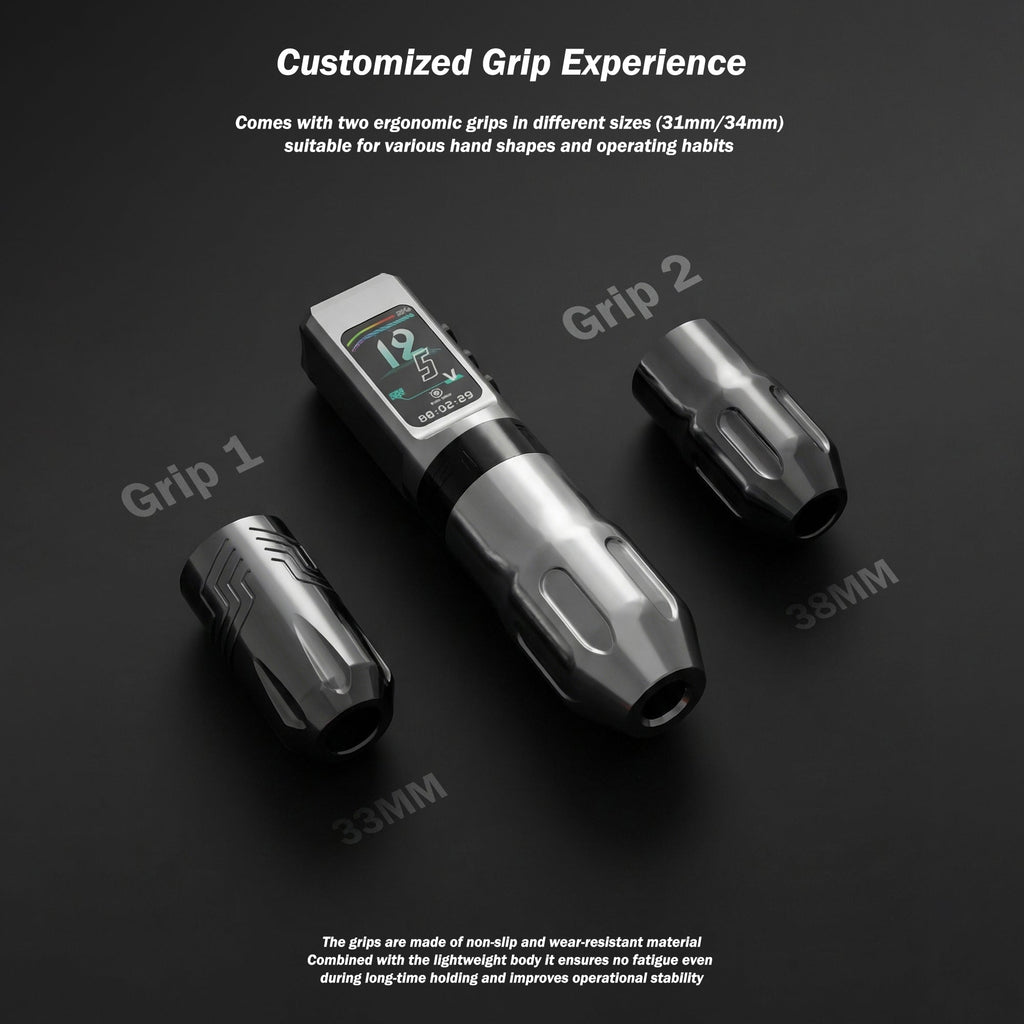 INKSOUL® Tattoo Machine Wiresles Pen 4.2MM Strokes Two Grips Two Batteries Two Modes 2 in 1 | HV6 PRO