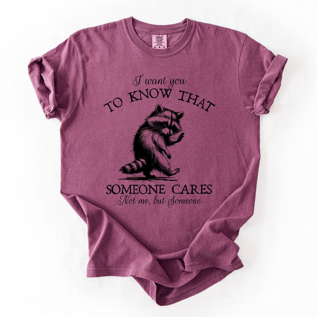 I Want You To Know That Someone Cares Raccoon Mental Health Awareness Comfort Colors Tee