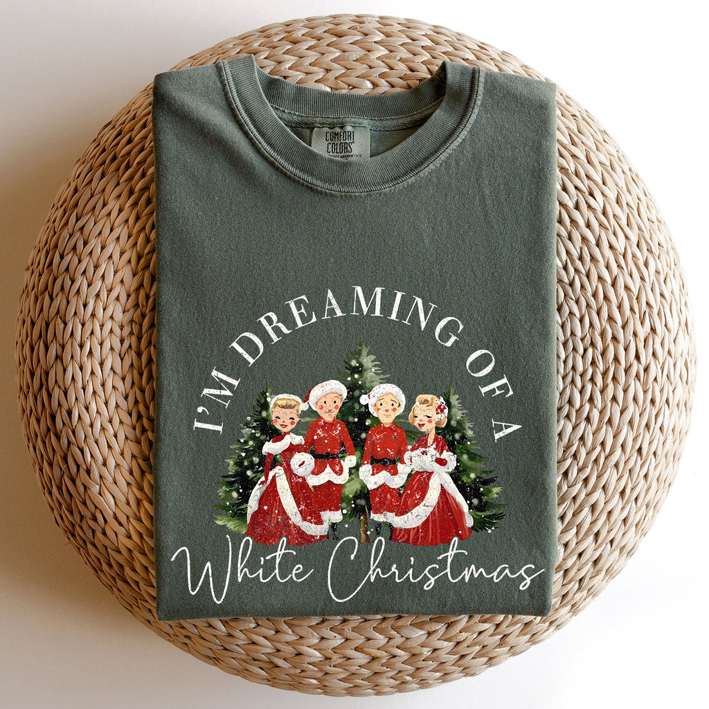 I'm Dreaming Of A White Christmas Retro Movie Classic Nostalgic Holiday Theme Comfort Colors Tee