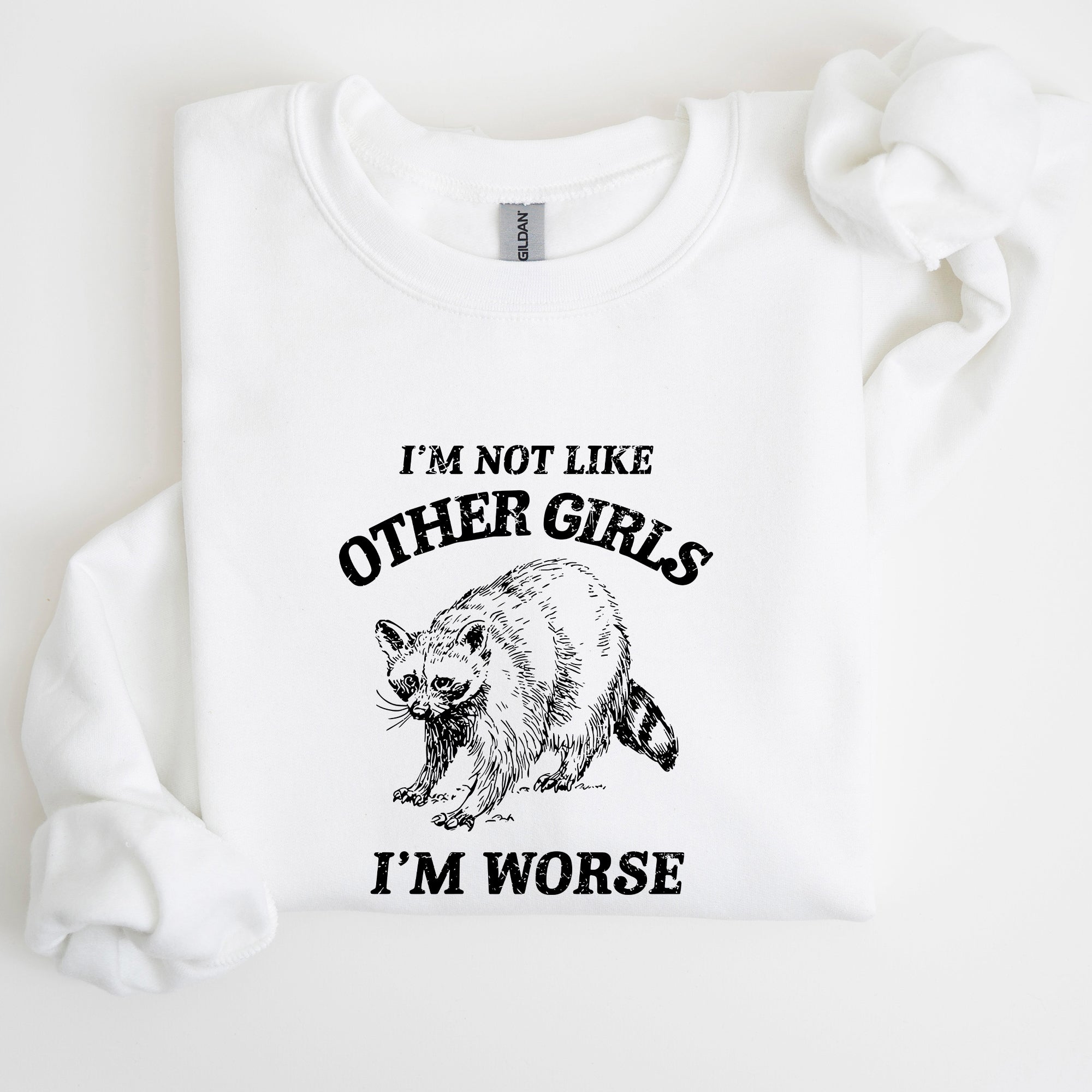 I'm Not Like Other Girls Raccoon Meme Humor Graphic Premium Limited Edition Sweatshirt