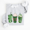 Iced Coffees And Shamrocks For St Patrick's Day Festive Coffee Lover Edition Sweatshirt