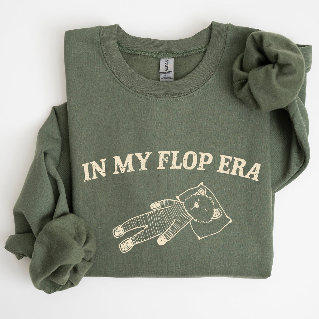 In My Flop Era Bear Meme Aesthetic Signature Edition Cozy Vintage Playful Premium Sweatshirt